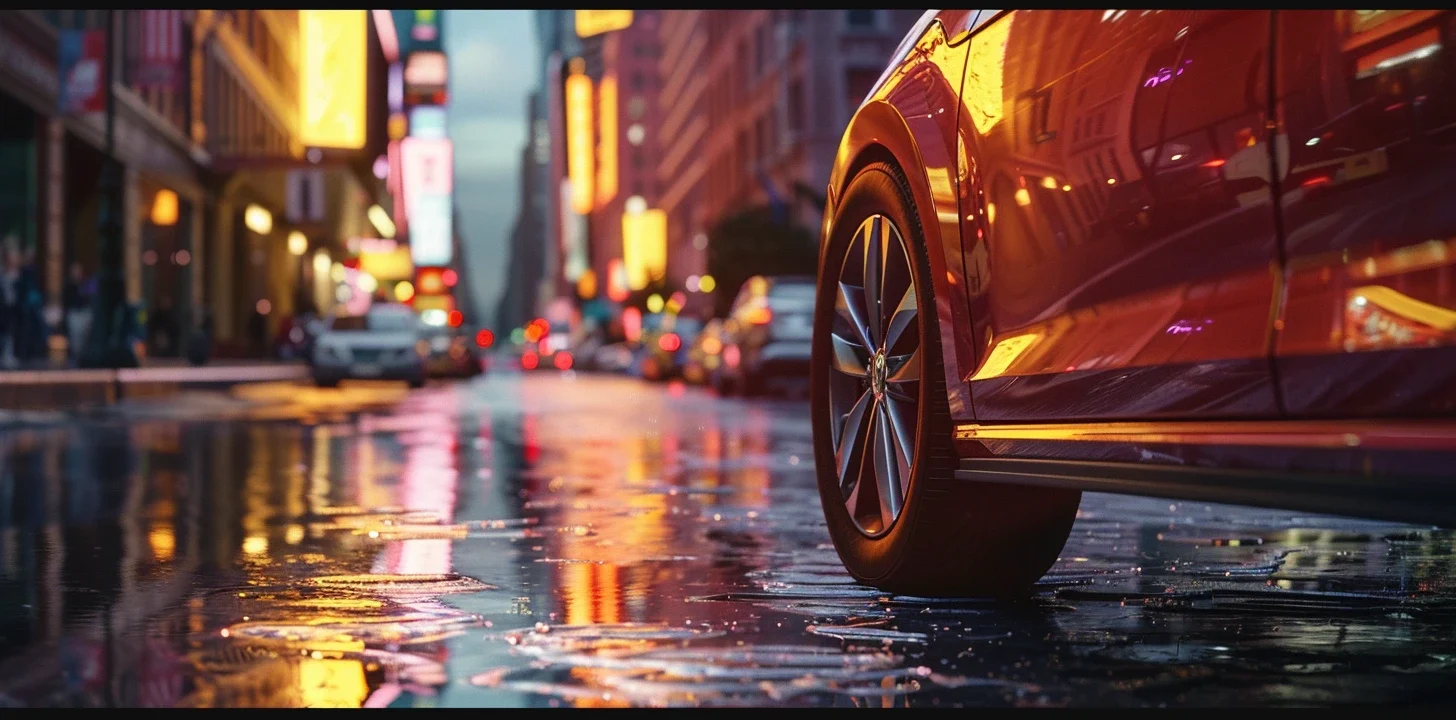Volkswagen Polo cinematic wide shot side on view